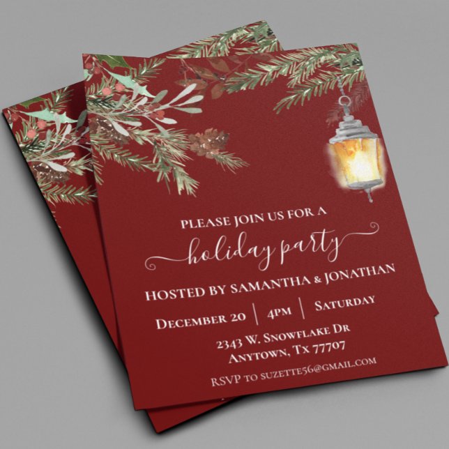 Holiday Party Christmas Winter Pine Drop  Flyer (Creator Uploaded)