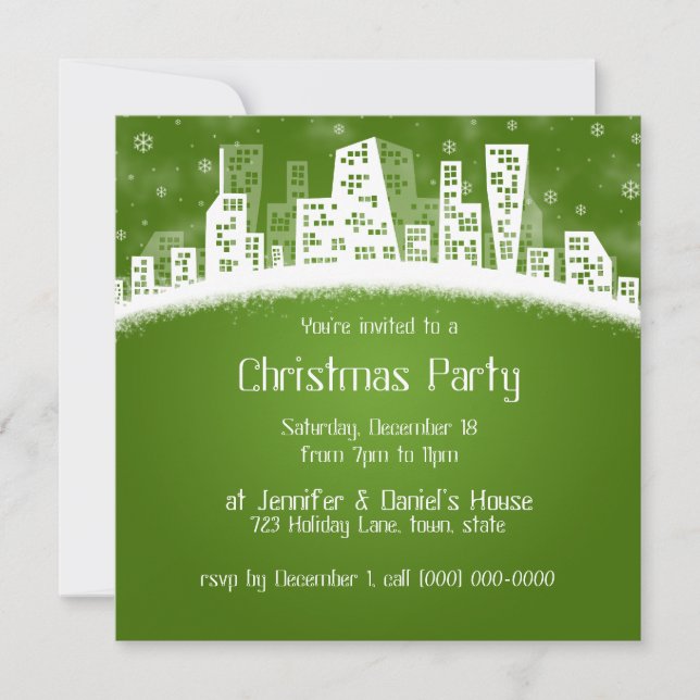 Holiday Party In The City Invitations (Front)