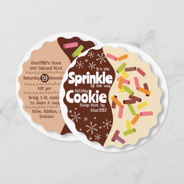 Holiday Party Invitation Cookie Swap (Front/Back)