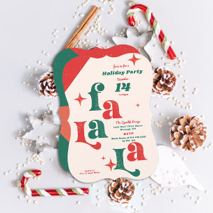 Holiday Party Invitation Fa La la Christmas card