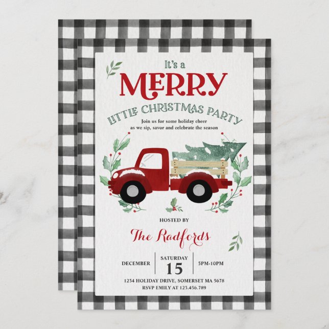 Holiday Party Invite Merry Little Christmas Party (Front/Back)
