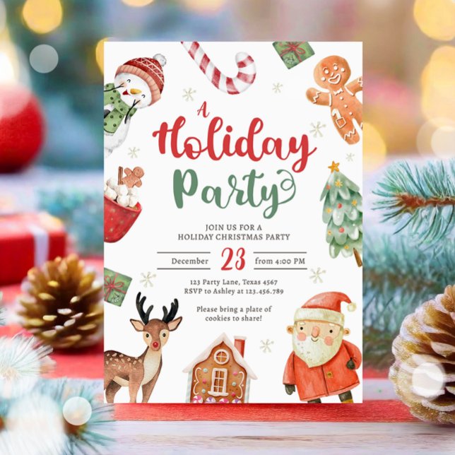 Holiday Party Jingle and Mingle Christmas Santa Invitation (Creator Uploaded)
