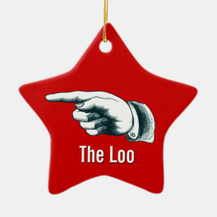 Holiday Party Loo Direction Ceramic Tree Decoration