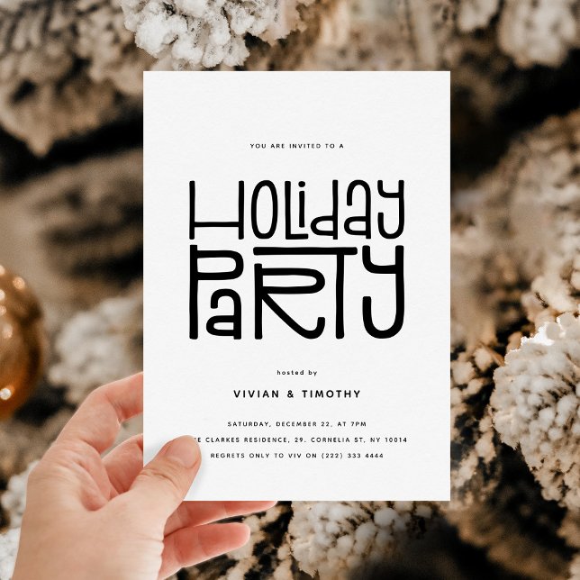 Holiday Party Modern Christmas Invitation (Creator Uploaded)