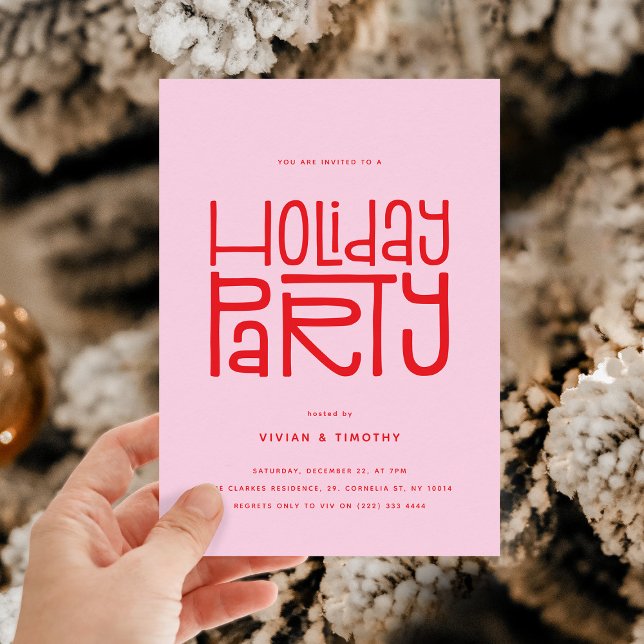 Holiday Party Modern Christmas Invitation (Creator Uploaded)