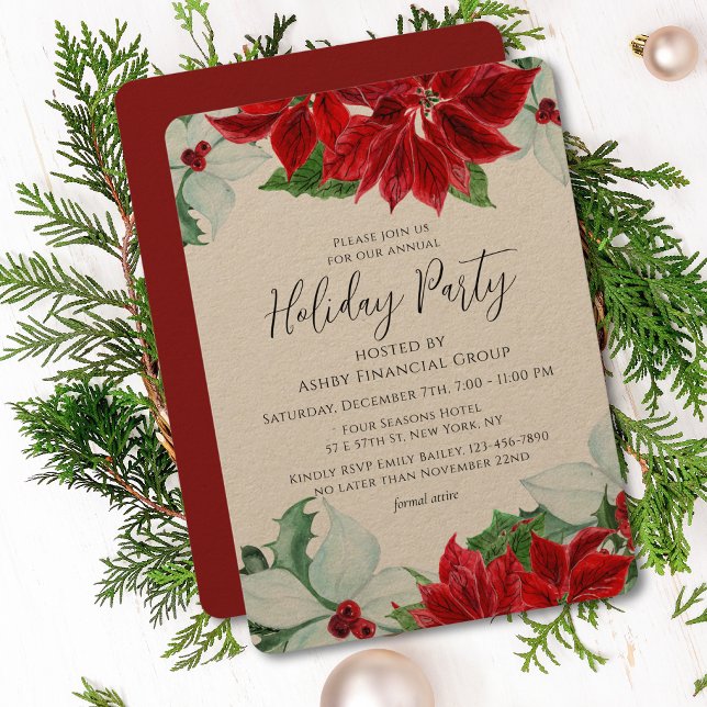Holiday Party Modern Corporate Christmas Party Invitation (Creator Uploaded)