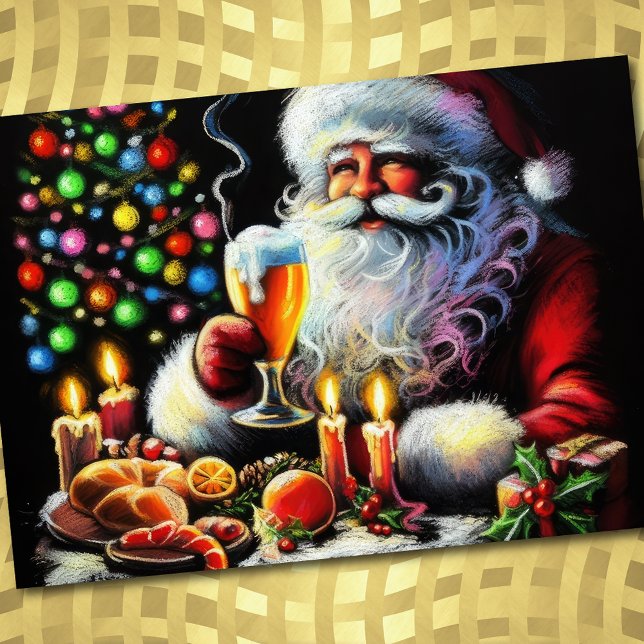 Holiday Party Pastel Drawing Santa Invitation (Creator Uploaded)