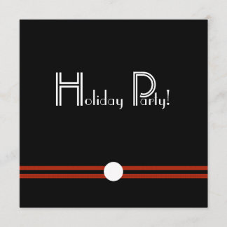 Holiday Party Retro Invite in Black and White