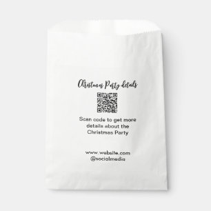 Holiday party Scan QR code details website social Favour Bags