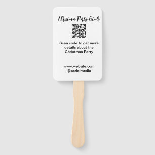 Holiday party Scan QR code details website social Hand Fan