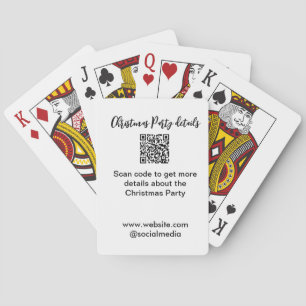 Holiday party Scan QR code details website social Playing Cards