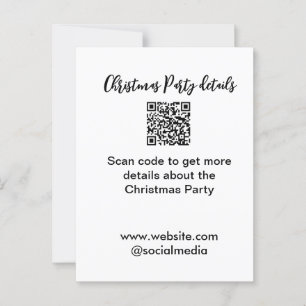 Holiday party Scan QR code details website social Postcard