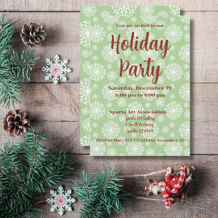 Holiday Party snowflake business invitation