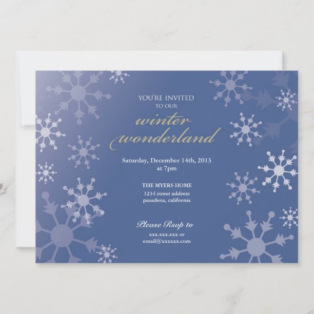 Holiday Party Snowflake Invite (Front)