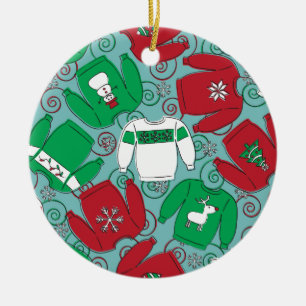 Holiday Party Sweaters Ceramic Tree Decoration
