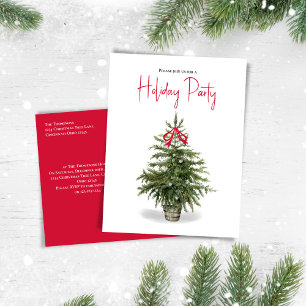 Holiday Party Watercolor Christmas Tree Postcard