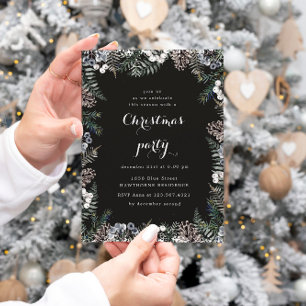 Holiday Pastel Greenery Christmas Party Invitation