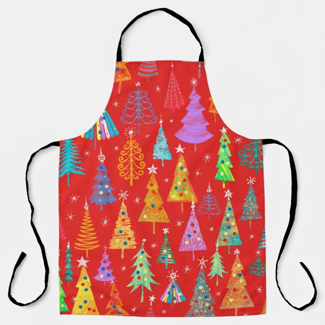 Holiday pattern, Christmas decoration. Forest on a Apron (Front)