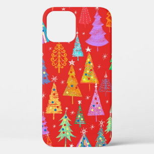 Holiday pattern, Christmas decoration. Forest on a iPhone 12 Case