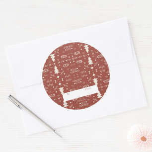 Holiday Pattern Sticker - Red - Set of 6