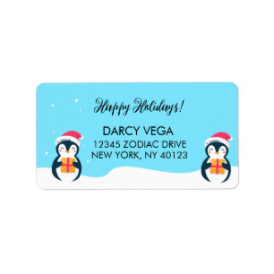 Holiday Penguin Address Labels