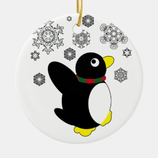 Holiday Penguin Ceramic Tree Decoration