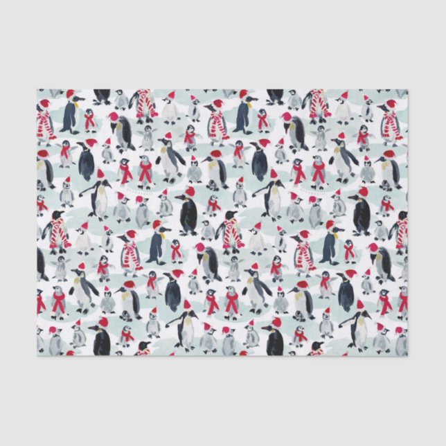 HOLIDAY PENGUIN PARTY TISSUE PAPER (Front)