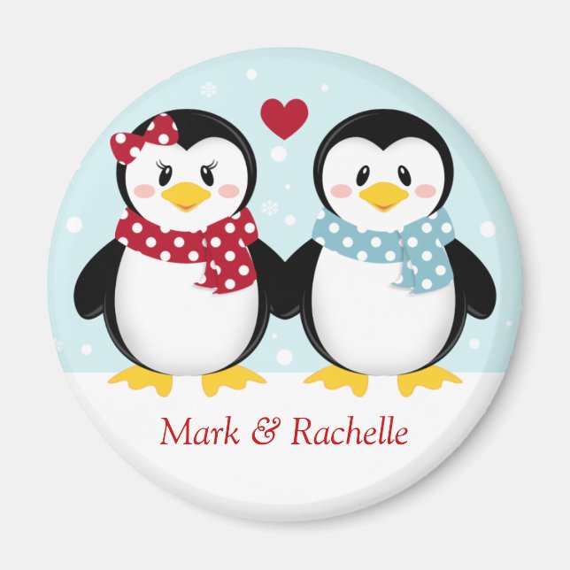 Holiday Penguins Christmas Magent Magnet (Front)