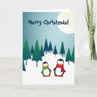 Holiday Penguins Merry Christmas 2 Card