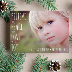 Holiday Photo Believe Peace show Love spread Joy