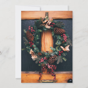 HOLIDAY PHOTO CARD   Christmas Wreath Door