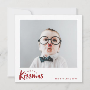 Holiday Photo Card Classic Red Christmas Kiss