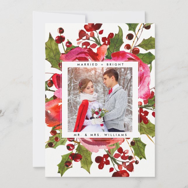 HOLIDAY PHOTO CARD | Married and Bright Christmas (Front)