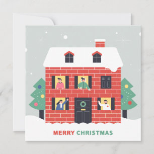 HOLIDAY PHOTO CARD   Merry Christmas Winter Home