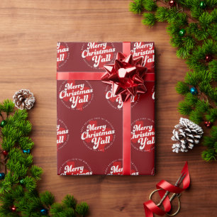 Holiday Photo Card *Merry Christmas Y'all* Wrapping Paper