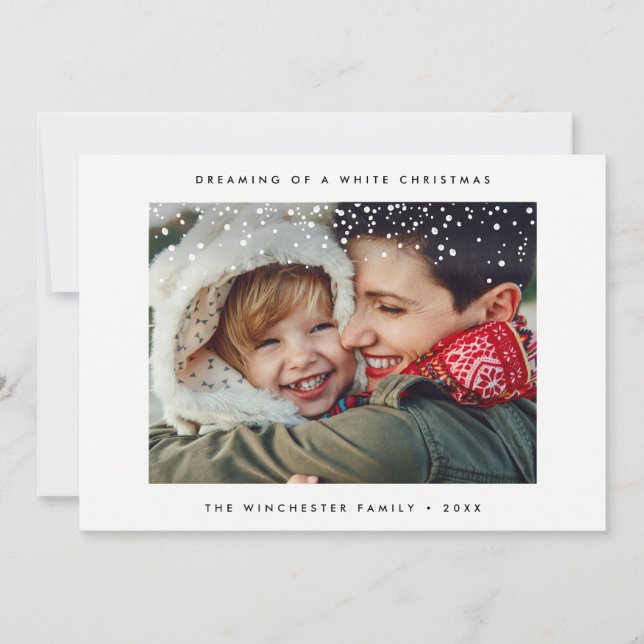 HOLIDAY PHOTO CARD | Minimal Modern Snow Christmas (Front)