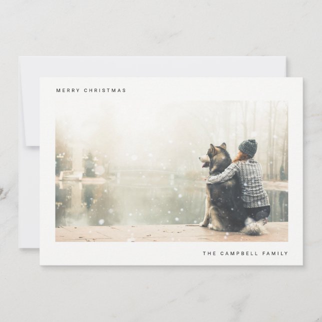 HOLIDAY PHOTO CARD | Modern Minimal Dot Christmas (Front)