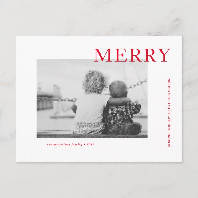 HOLIDAY PHOTO CHRISTMAS | Merry Christmas Postcard (Front)