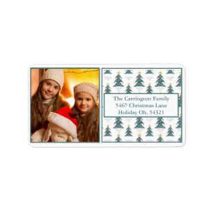 Holiday Photo Christmas Trees Address  Label