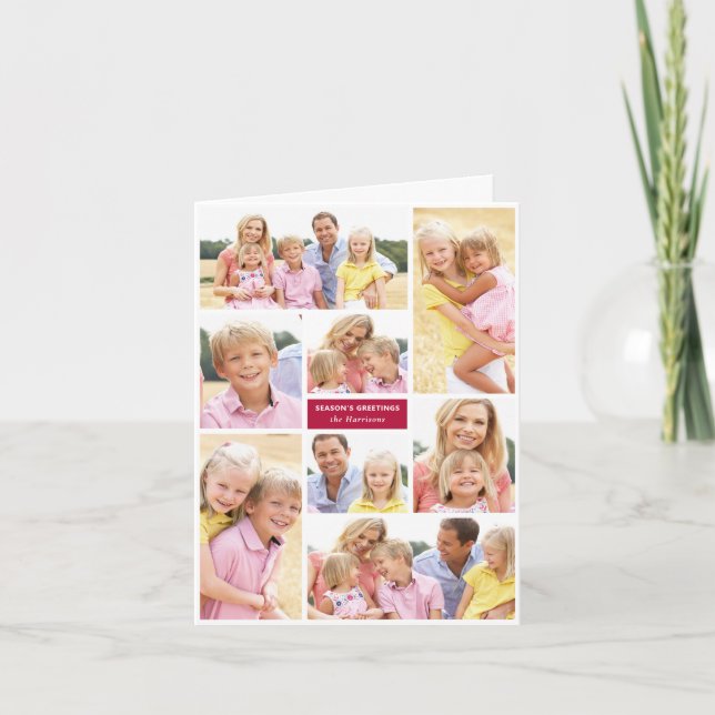 Holiday Photo Collage Christmas Card (Front)