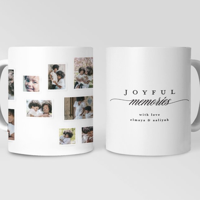 Holiday Photo Collage Modern Joyful Moments Coffee Mug (Creator Uploaded)
