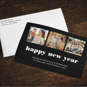 Holiday Photo Collage Modern Postcard