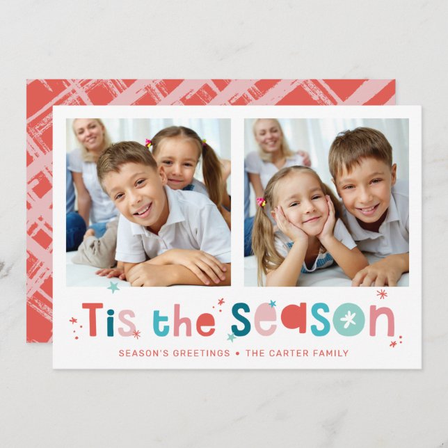 HOLIDAY PHOTO fun quote tis the season 2 photo (Front/Back)