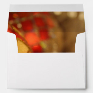 Holiday Photo of Red & Gold Ornaments Envelopes