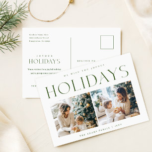 Holiday Photo Post Card Modern Elegant Christmas
