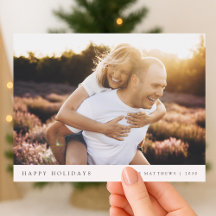 Holiday Photo Postcard | Modern Minimal Christmas