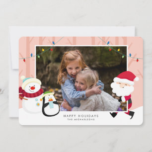 HOLIDAY PHOTO   Santa, Snowman & Penguin Card