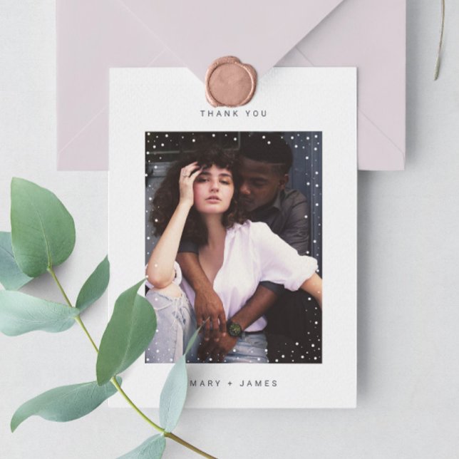 HOLIDAY PHOTO THANK YOU CARD | Modern Minimal Dot (Creator Uploaded)