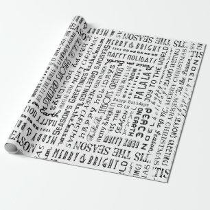 Holiday Phrases Typography Speciality Gift Wrap