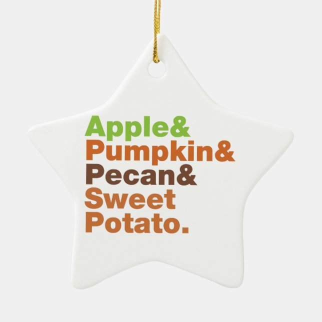 Holiday Pies ~ Festive Xmas Thanksgiving Christmas Ceramic Tree Decoration (Front)